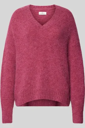 Fynch-Hatton Sweter z dzianiny z mieszanki wełny z dekoltem w serek