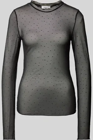 Moves Bluzka o kroju slim fit z długim rękawem i obszyciem kamieniami stras model ‘Markhild’