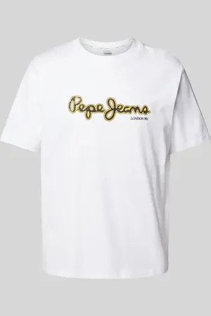 Pepe Jeans T-shirt z nadrukiem z logo model ‘DORIAN’