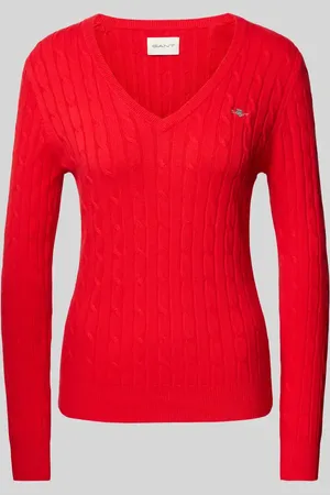 GANT Sweter z dzianiny z prążkowanymi wykończeniami