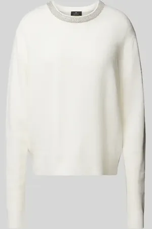 monari Sweter z dzianiny z obszyciem ozdobnymi kamieniami