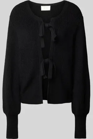 Neo Noir Kardigan o kroju comfort fit z dodatkiem wełny i bufiastymi rękawami model ‘MUSCADO’
