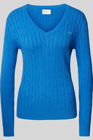 GANT Sweter z dzianiny z prążkowanymi wykończeniami