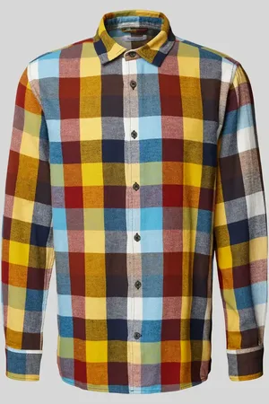 Knowledge Cotton Apparal Koszula casualowa o luźnym kroju z kołnierzykiem typu cutaway