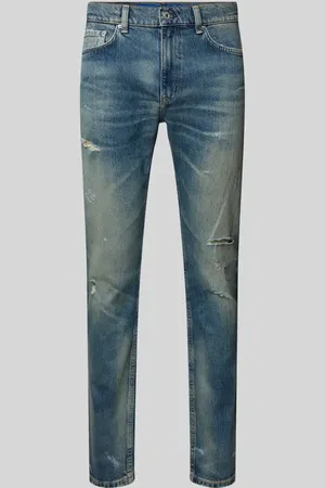 Hugo Blue Jeansy o kroju regular fit z przetarciami model ‘Ash’