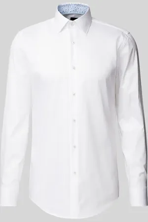 HUGO BOSS Koszula biznesowa o kroju regular fit z wiskozy z kołnierzykiem typu kent