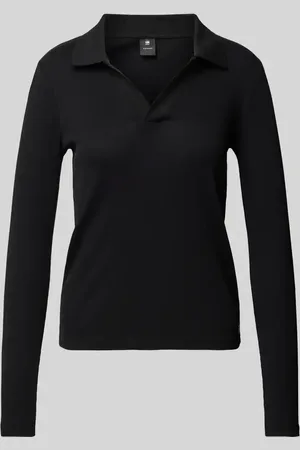 G-Star Bluzka o kroju slim fit z długim rękawem i dekoltem w serek