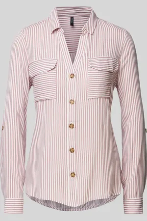 VERO MODA Bluzka koszulowa o kroju regular fit z czystej wiskozy