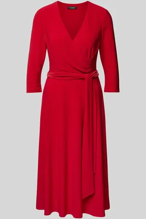 Ralph Lauren Sukienka midi z wiązanym paskiem model ‘CARLYNA’