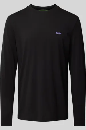 HUGO BOSS Bluzka z długim rękawem i nadrukiem z logo