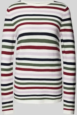 TOM TAILOR Sweter z dzianiny o kroju regular fit z czystej bawełny ze zrolowanymi wykończeniami