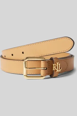 Ralph Lauren Pasek skórzany wąski ze szlufką z logo