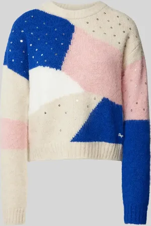 Pepe Jeans Sweter z dzianiny z prążkowanymi wykończeniami model ‘NORA’