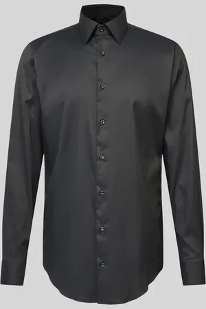 HUGO BOSS Koszula biznesowa o kroju regular fit z wiskozy z kołnierzykiem typu kent model ‘Joe’