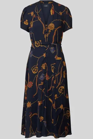 Ralph Lauren Sukienka midi z wiązanym paskiem model ‘RALGIS’