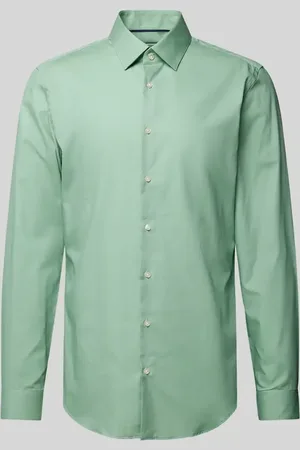 Jake*s Koszula biznesowa o kroju slim fit z listwą guzikową