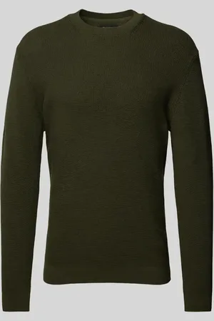 Matinique Sweter z dzianiny z detalem z logo model ‘lagoon’