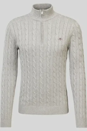 GANT Sweter z dzianiny z wzorem warkocza