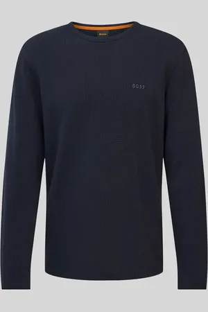 HUGO BOSS Bluzka o kroju regular fit z długim rękawem i wyhaftowanym logo model ‘TEMPESTO’