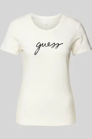 Guess T-shirt z nadrukiem z logo model ‘CARRIE’