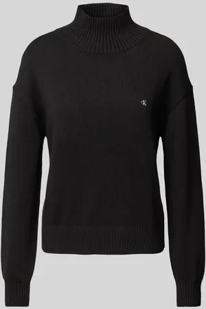 Calvin Klein Sweter z dzianiny z prążkowanymi wykończeniami