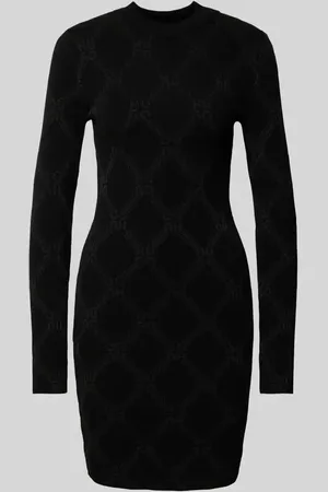 HUGO BOSS Sukienka mini z mieszanki wiskozy z okrągłym dekoltem model ‘Slipsse’