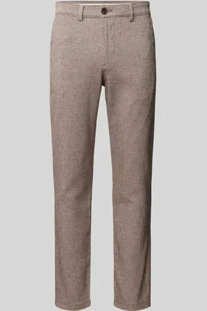 SELECTED Spodnie materiałowe o kroju slim fit ze szlufkami na pasek model ‘MILES’