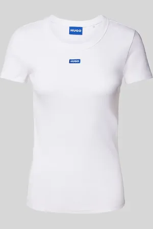 Hugo Blue T-shirt z detalem z logo