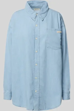 Calvin Klein Bluzka koszulowa o kroju oversized z listwą guzikową