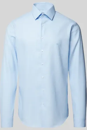 Calvin Klein Koszula biznesowa o kroju slim fit z listwą guzikową model ‘Bari’