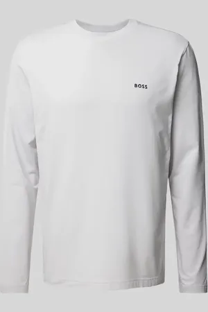 HUGO BOSS Bluzka z długim rękawem i nadrukiem z logo