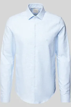 Calvin Klein Koszula biznesowa o kroju slim fit z kołnierzykiem typu kent model ‘Bari’