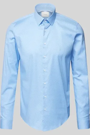 Calvin Klein Koszula biznesowa o kroju slim fit z kołnierzykiem typu kent model ‘Bari’