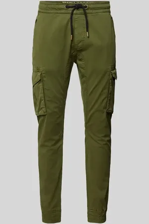 Alpha Industries Spodnie cargo o kroju tapered fit z elastycznymi wykończeniami