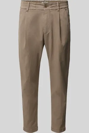Drykorn Spodnie o kroju tapered fit z zakładkami w pasie i elastycznym pasem model ‘CHASY’