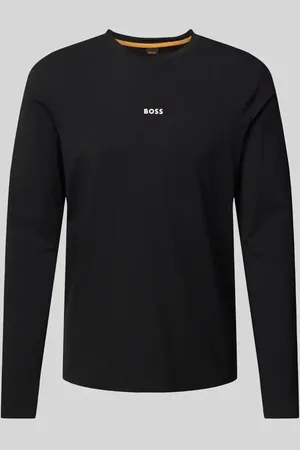 HUGO BOSS Bluzka z długim rękawem i nadrukiem z logo model ‘Chark’
