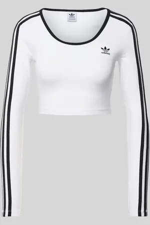 adidas Bluzka krótka z długim rękawem i wyhaftowanym logo