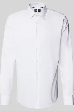 HUGO BOSS Koszula biznesowa o kroju regular fit z wiskozy z kołnierzykiem typu kent model ‘Joe’