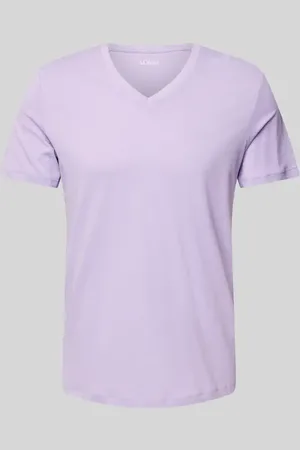 QS by s.Oliver T-shirt o kroju regular fit z czystej bawełny z dekoltem w serek