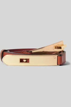 Ralph Lauren Pasek ze skóry cielęcej z zapięciem zaciskowym