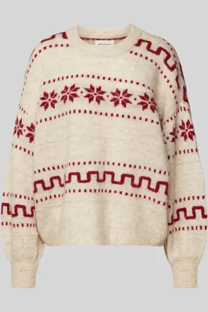 MSCH Sweter z dzianiny z prążkowanymi wykończeniami