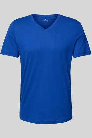 QS by s.Oliver T-shirt o kroju regular fit z czystej bawełny z dekoltem w serek