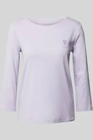 TOM TAILOR Bluzka o kroju shaped fit z mieszanki bawełny z rękawem o dł. 3/4 i nadrukiem