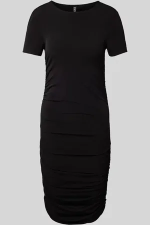 Pieces® Sukienka midi o dopasowanym kroju z bocznym marszczeniem model ‘MADISON’