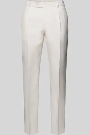 Club of Gents Spodnie o kroju slim fit z zakładkami w pasie i fakturowanym wzorem model ‘Peter’
