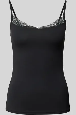 Skiny Top na ramiączkach o kroju slim fit z obszyciem koronką