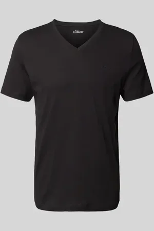 QS by s.Oliver T-shirt o kroju regular fit z czystej bawełny z dekoltem w serek