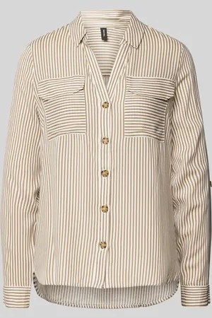 VERO MODA Bluzka koszulowa o kroju regular fit z czystej wiskozy