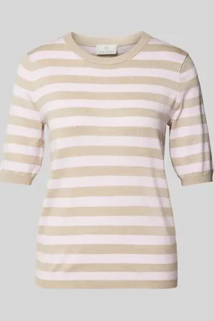 Kaffe T-shirt z mieszanki wiskozy z okrągłym dekoltem model ‘Mala’