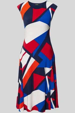 Ralph Lauren Sukienka midi z krótkim rękawem model ‘YSHANKA’